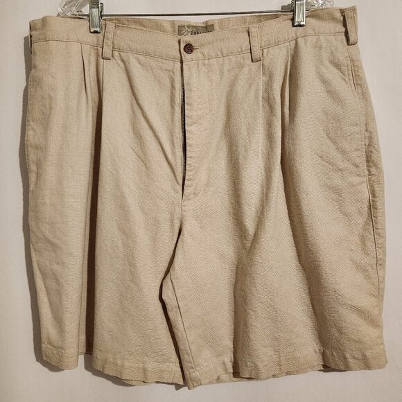 Cubavera Shorts Cream Waist 40 Linen Cotton 20" Length 9" Inseam Pockets - Picture 4 of 9